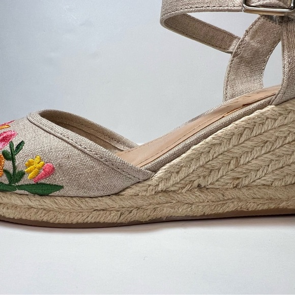 LAUREN RALPH LAUREN CARLYNDA Espadrille Wedge Floral Size 6 1/2 - Picture 6 of 11